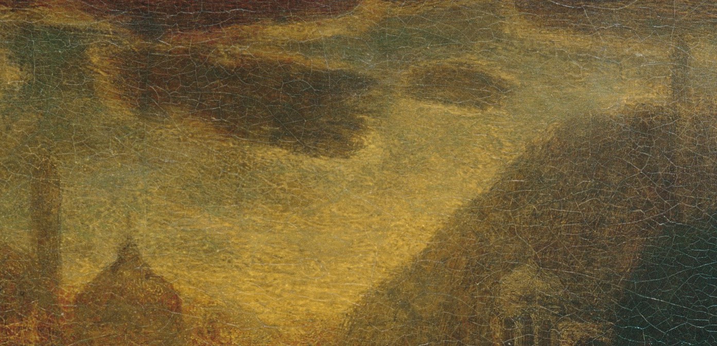 This light source creates a stark contrast and highlights the upper portion of the scene.