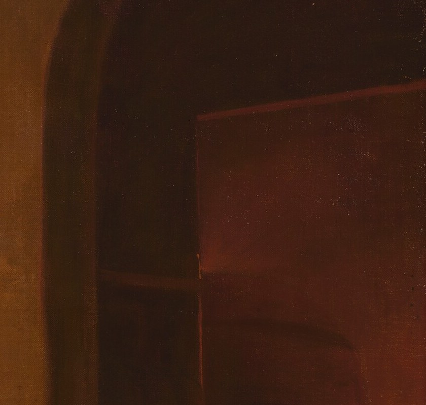 The lamp creates the shadow, the first artificial light in art.