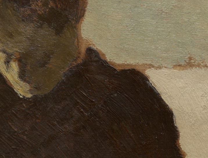 Even the woman's face is a simple, dark silhouette.