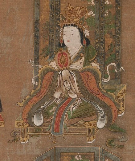 Even the intricate headdress on this figure catches the light.