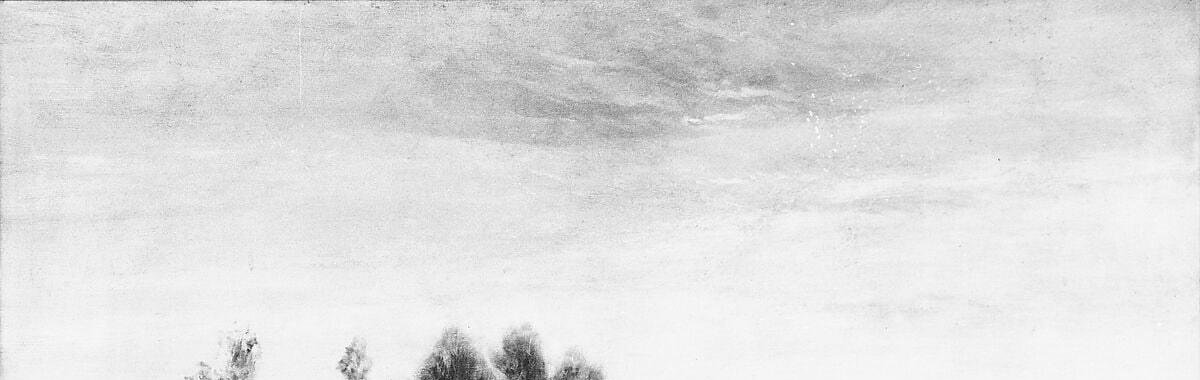The sky dominates the composition , its soft gradations from pale zenith to warmer horizon capture the transient light that gives the painting its title and emotional register.
