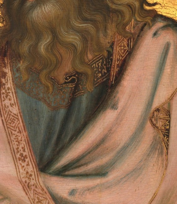 His blue tunic and white mantle were the apostolic uniform.