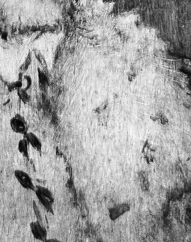 The painter used thick, visible brushstrokes to create its texture.