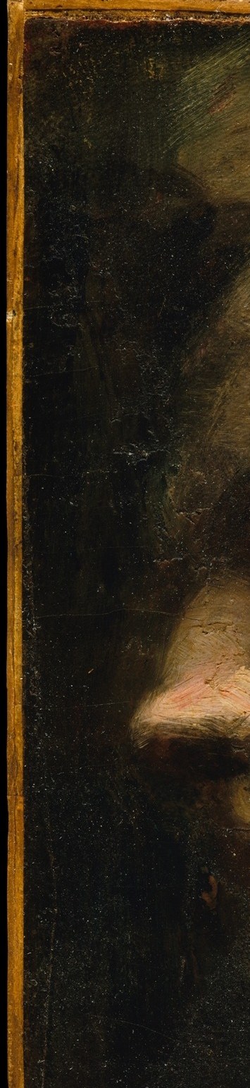 He studied Rembrandt, who dissolved form into shadow.