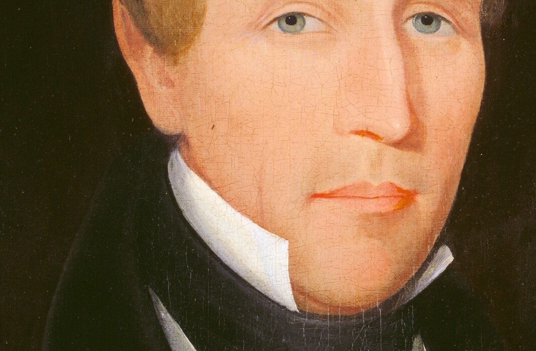 His firm jaw and direct gaze are hallmarks of his male portraits.