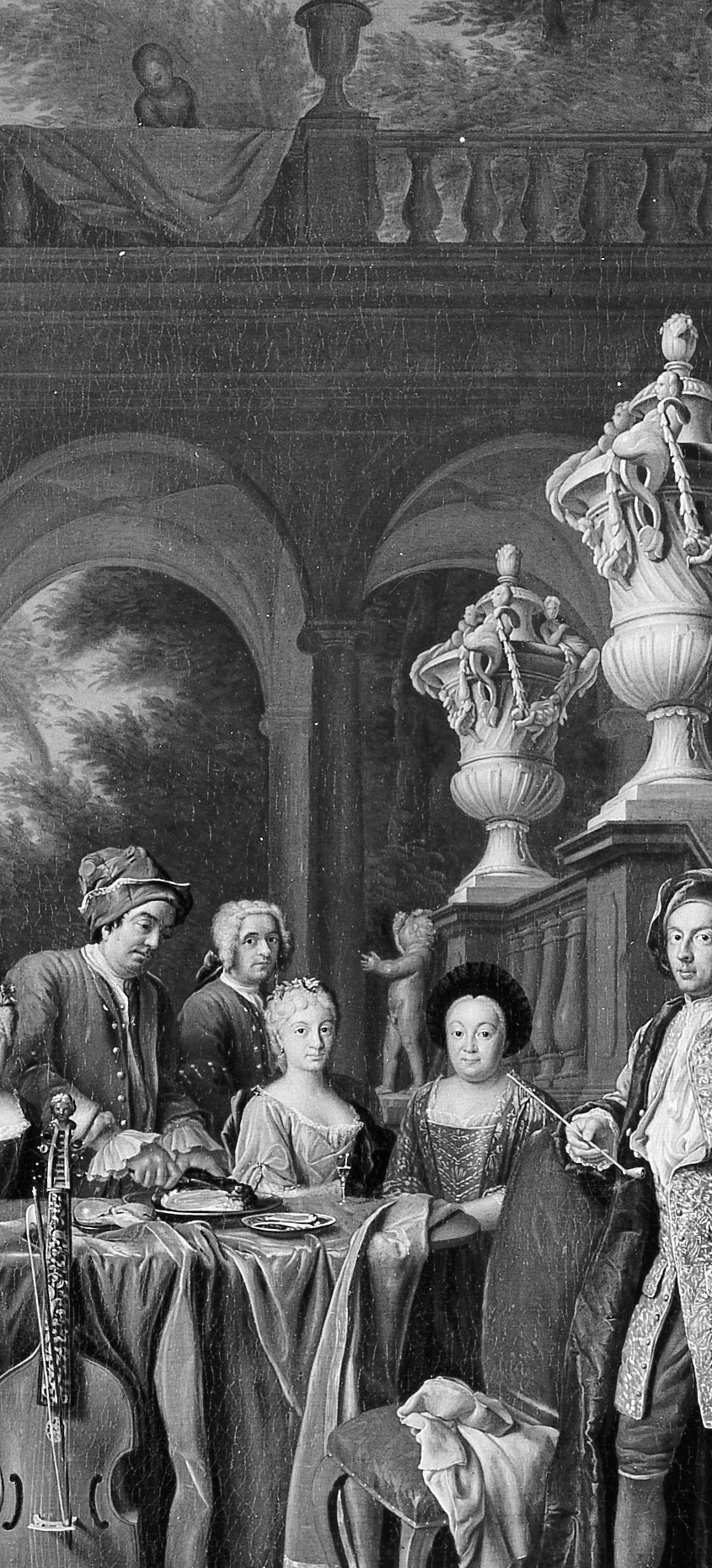 The painter served a prince-elector who loved conversation pieces like this.