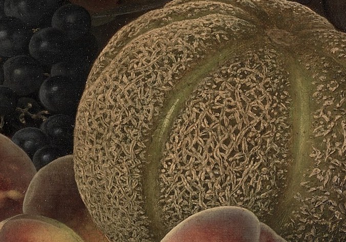 Look at the cantaloupe's net-like skin.