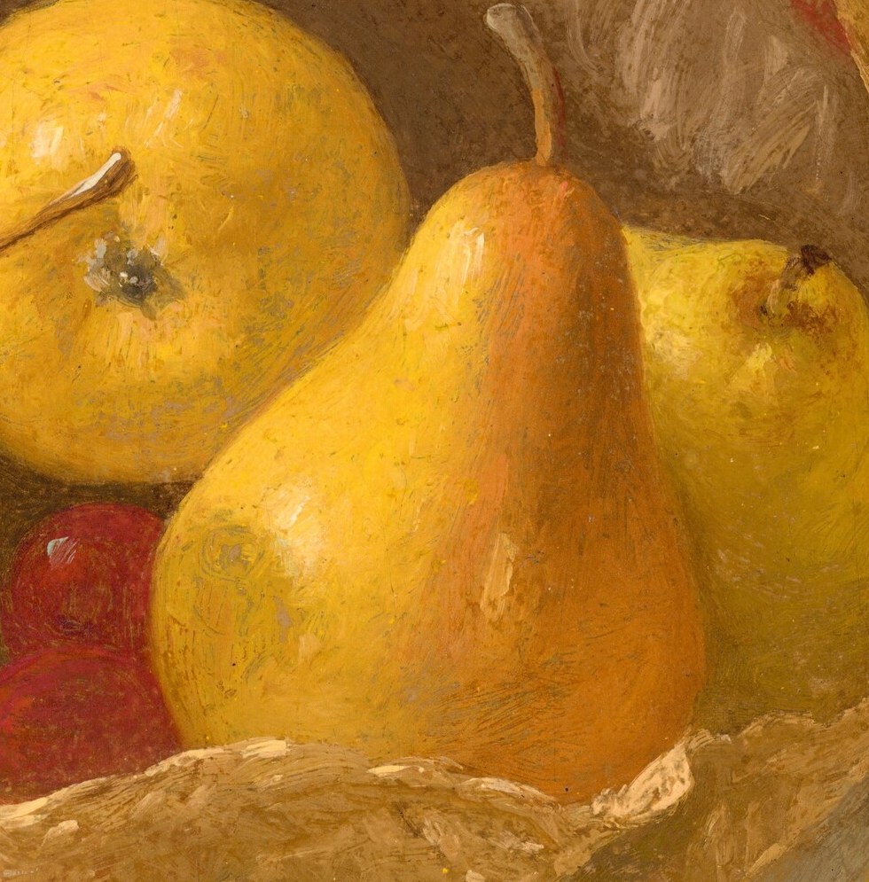 See how light dances on the smooth skin of this pear.