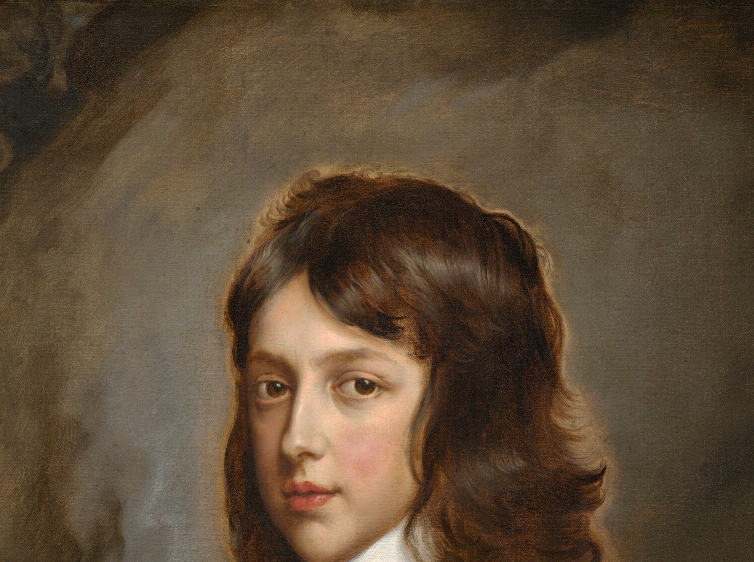 He's barely fifteen, in gold brocade and lace.
