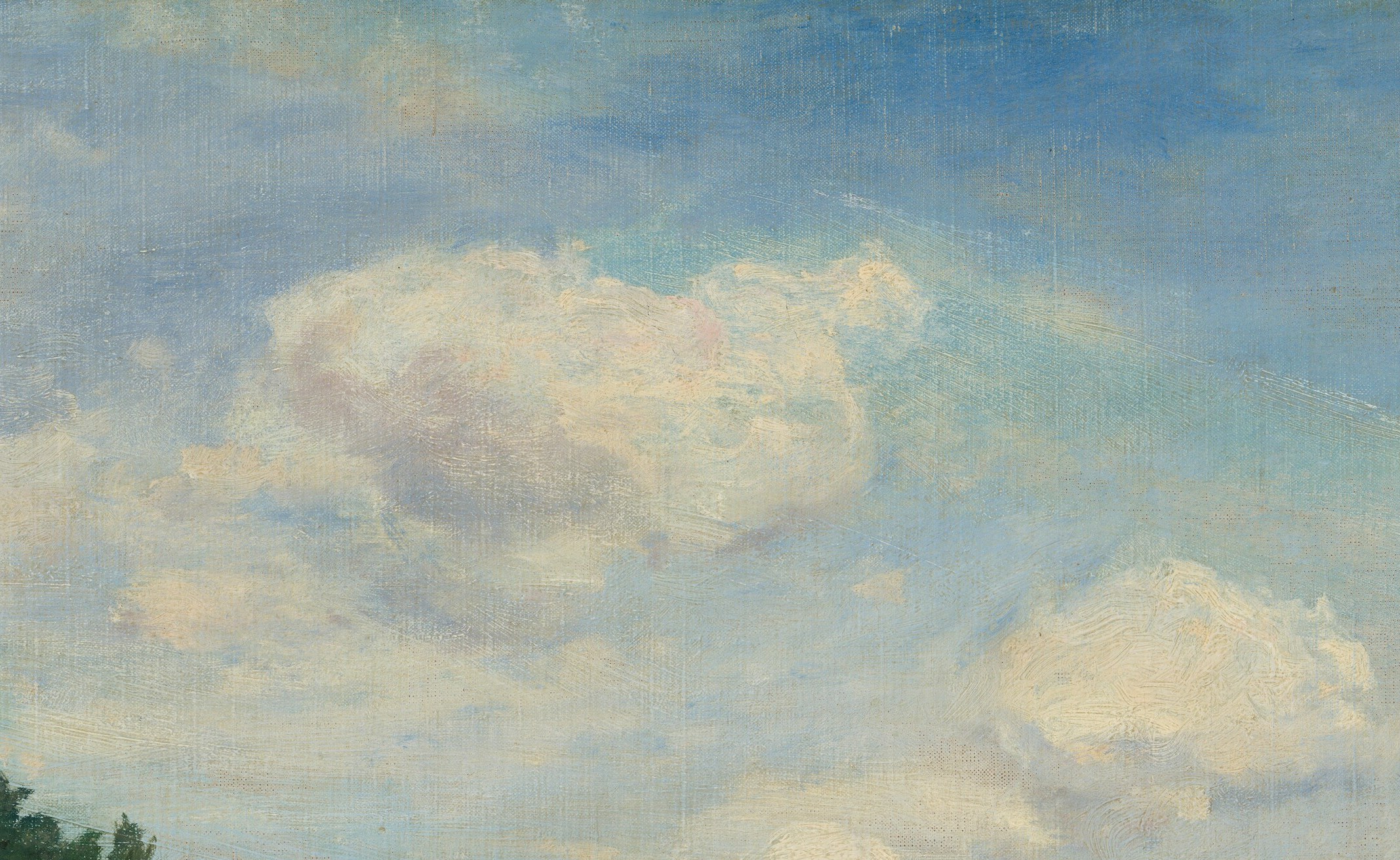 These towering clouds fill nearly half the canvas.