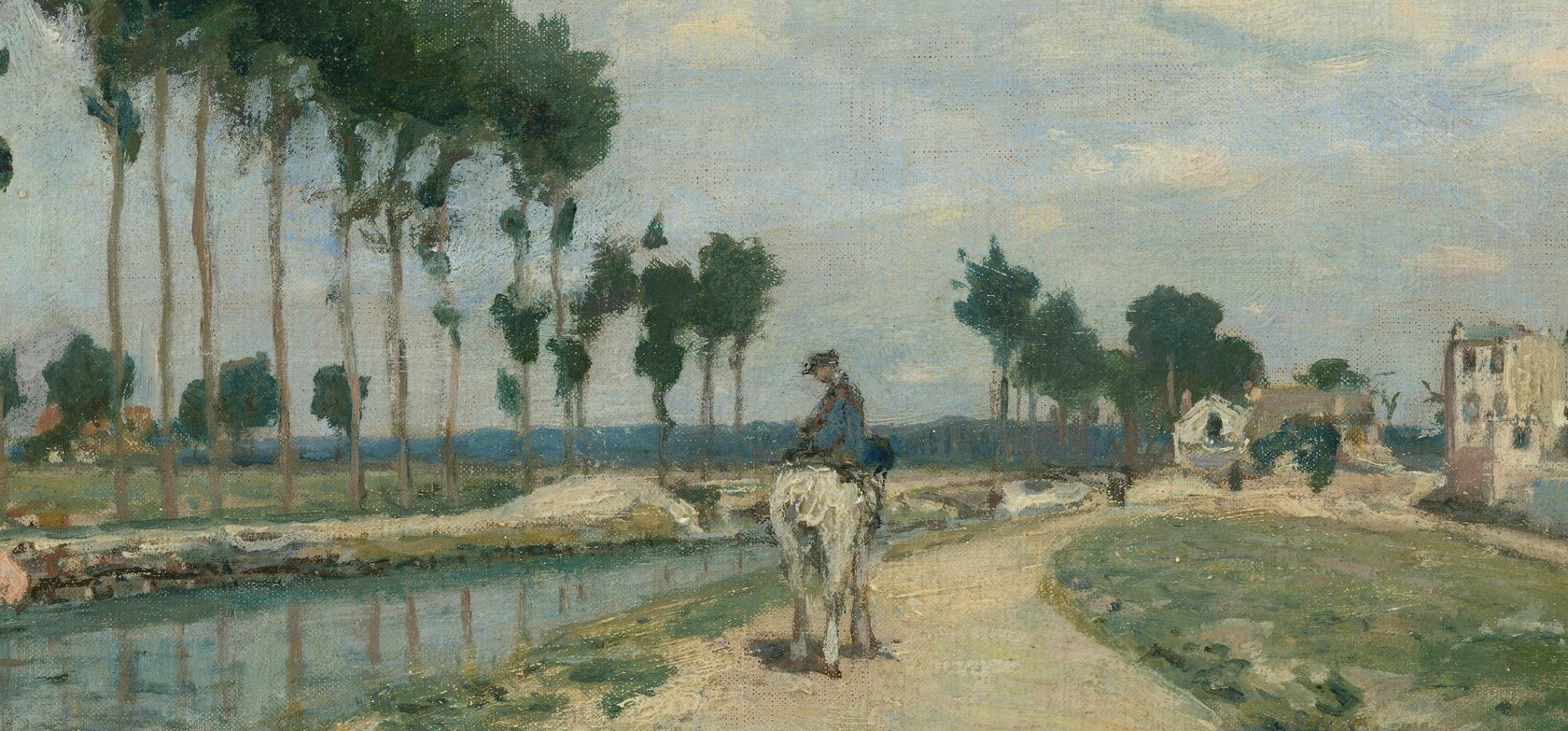 Yet it captures a real towpath, common in Northern France.