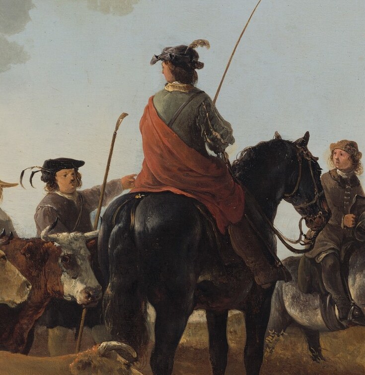 Notice the herdsman on horseback, overseeing his animals.
