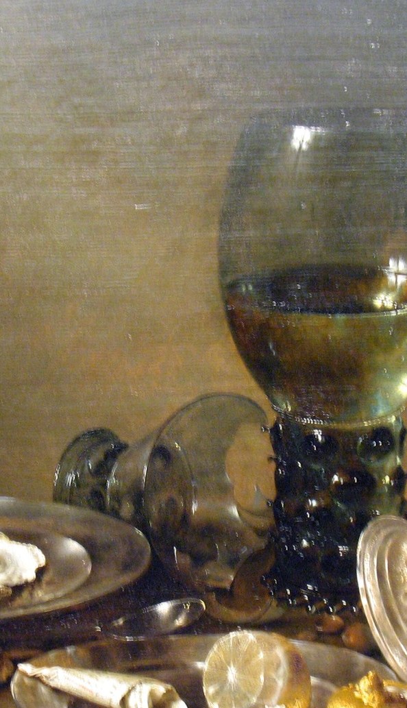 Out of that darkness, glass becomes almost painfully luminous.