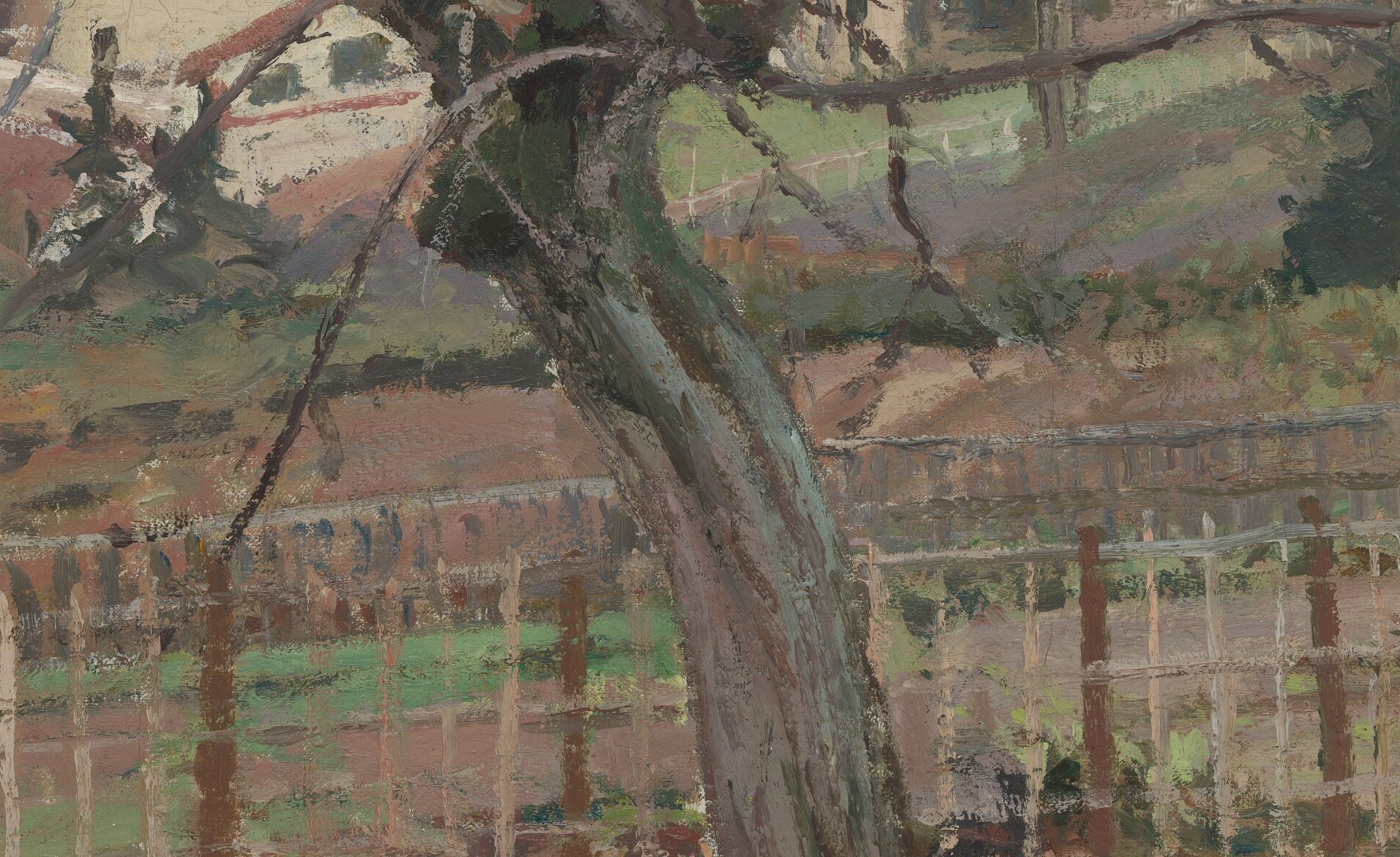 The artist, Pissarro, focused on everyday rural scenes.