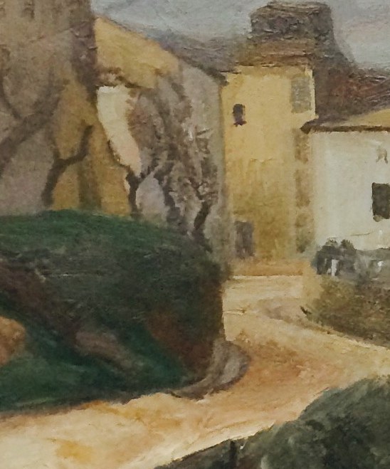 That shadowed alley between the great wall and the village centre hides nothing dramatic.