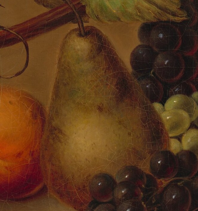 But look closely at the fruit, especially this pear.