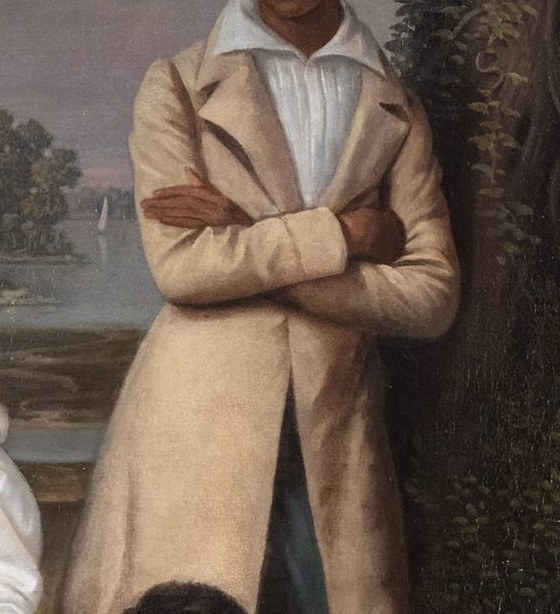 Look at how the painter dressed him, in a fine coat, a white collar.