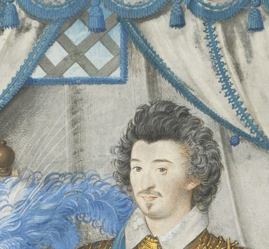 The composed, slightly haughty expression is the psychological center of the portrait , pride legible even at miniature scale.
