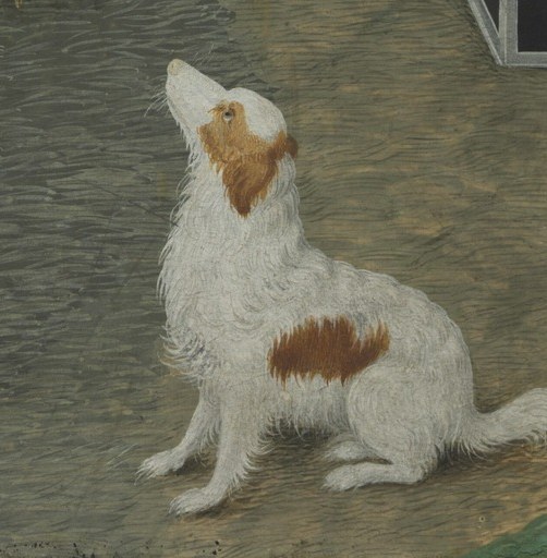 The museum's gentle irony: a faithfully upward-gazing dog for a man notorious for arrogance , the most legible hidden joke in the composition.