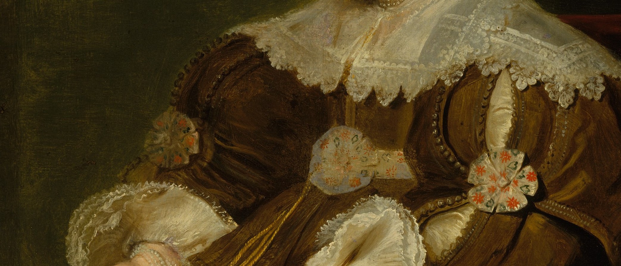 You can read her status in the lace.