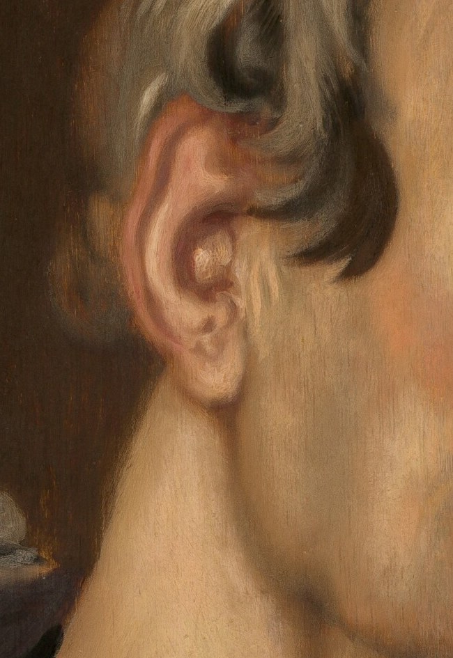 His use of light sculpts the deep lines of age.