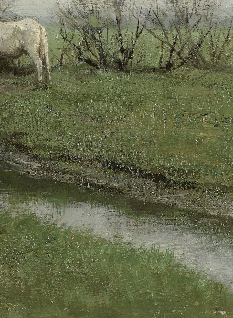 Now look to the lower right corner. A small ditch curves away into the field.