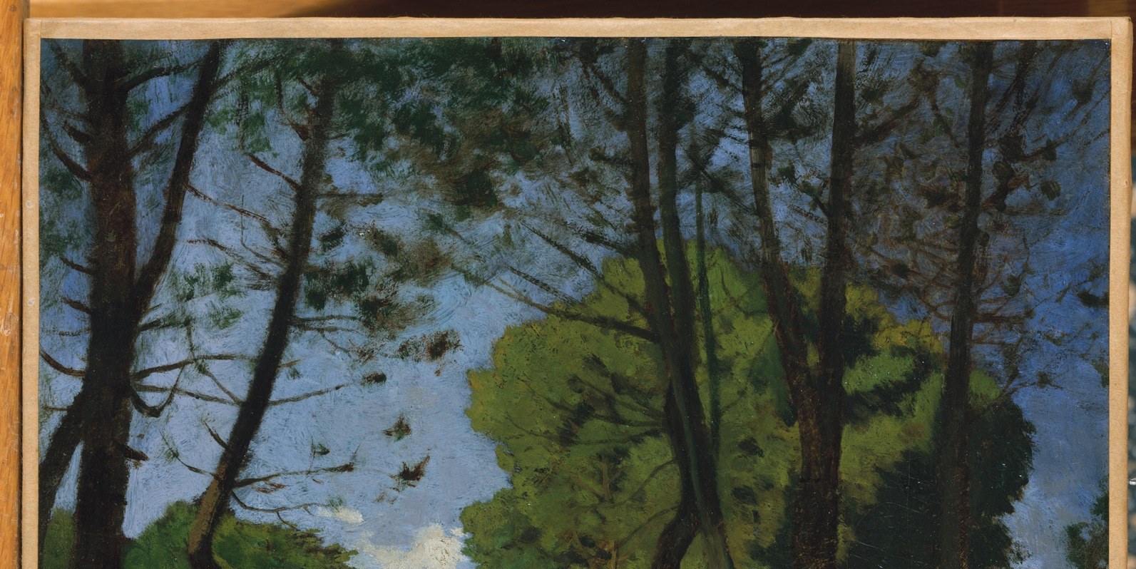 The tight, layered foliage mass demonstrates Harpignies's direct observation of how light filters through fir needles differently from broad-leaved trees , a signature naturalist detail.
