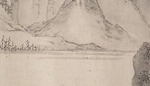 He painted pines on the harshest cliff ledge.