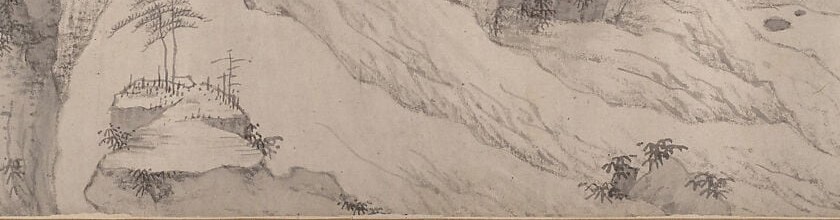 Look at the river. It is unpainted paper.