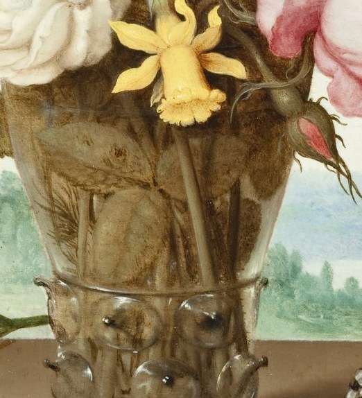 That's how he painted glass you can see right through.