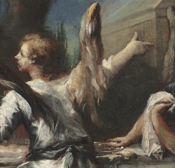 An angelic figure offers a message.