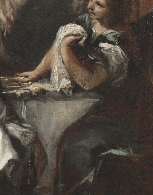 The woman on the right listens intently.