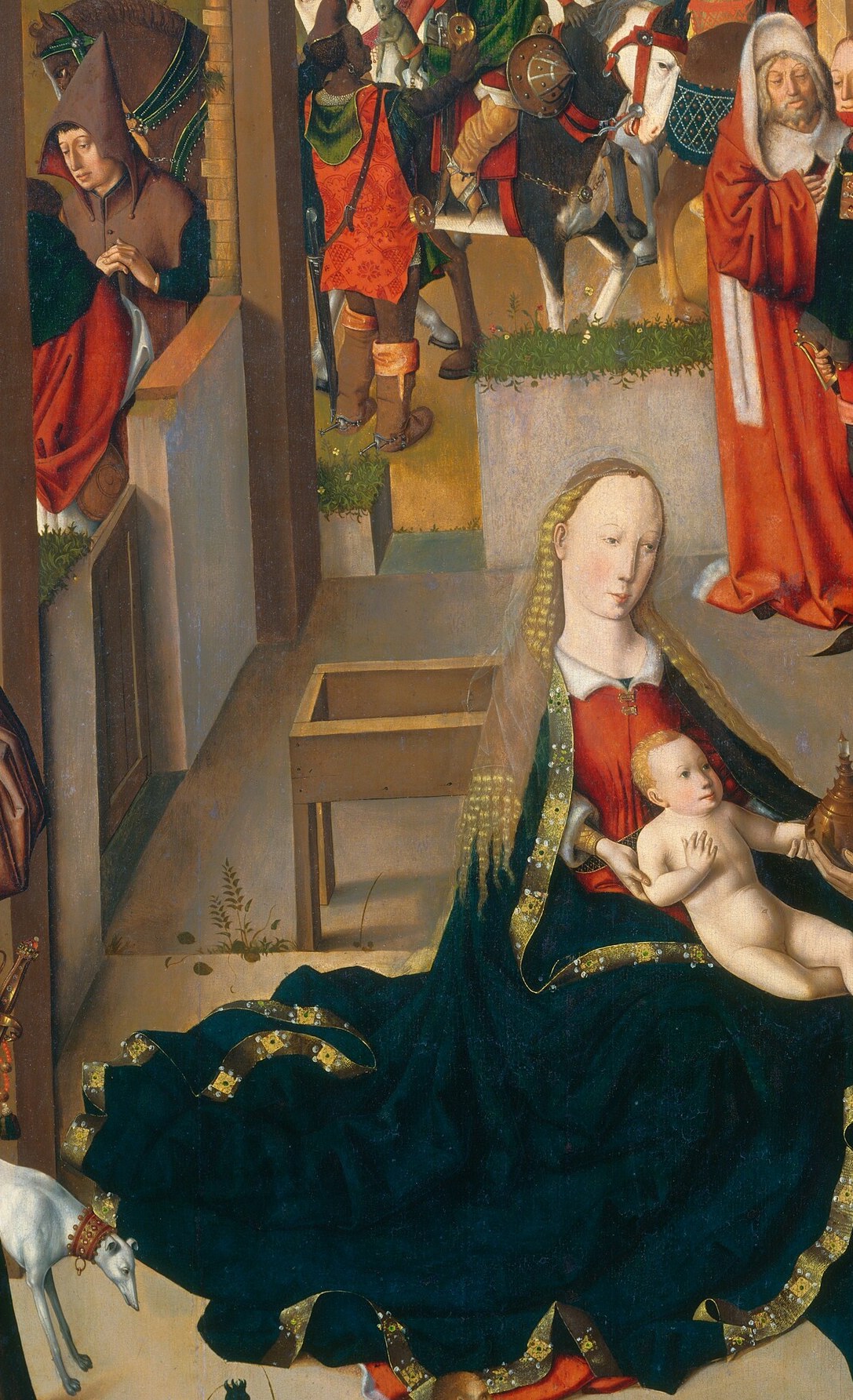 The artist painted this on a wooden panel, as was typical then.