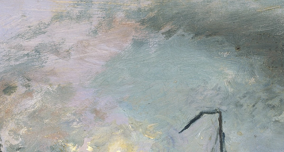 His loose brushwork captures the fleeting light of the night.