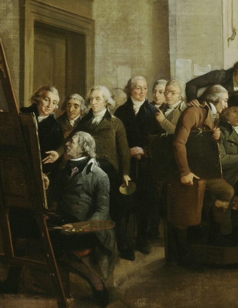 Now look at the seated artist in the foreground.