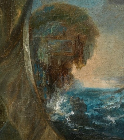 Instead, it reflects the stormy seas of his exile.