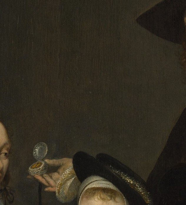The child's direct, slightly uncertain gaze is the most emotionally immediate point of contact for a modern viewer; vulnerability set against adult formality.