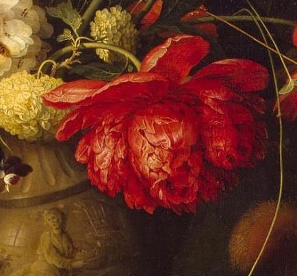 The artist, Abraham Mignon, was famous for his detailed still lifes.