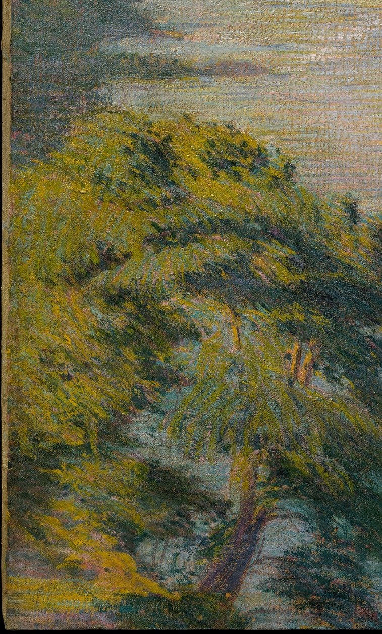 He framed the whole scene through these dark foreground trees.