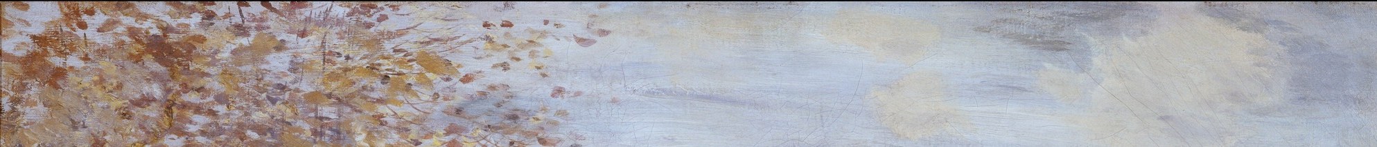 The sky occupies a narrow but luminous band; the cool neutral tone sets the seasonal mood and creates maximum contrast with the warm sandy foreground , a classic tonal inversion.