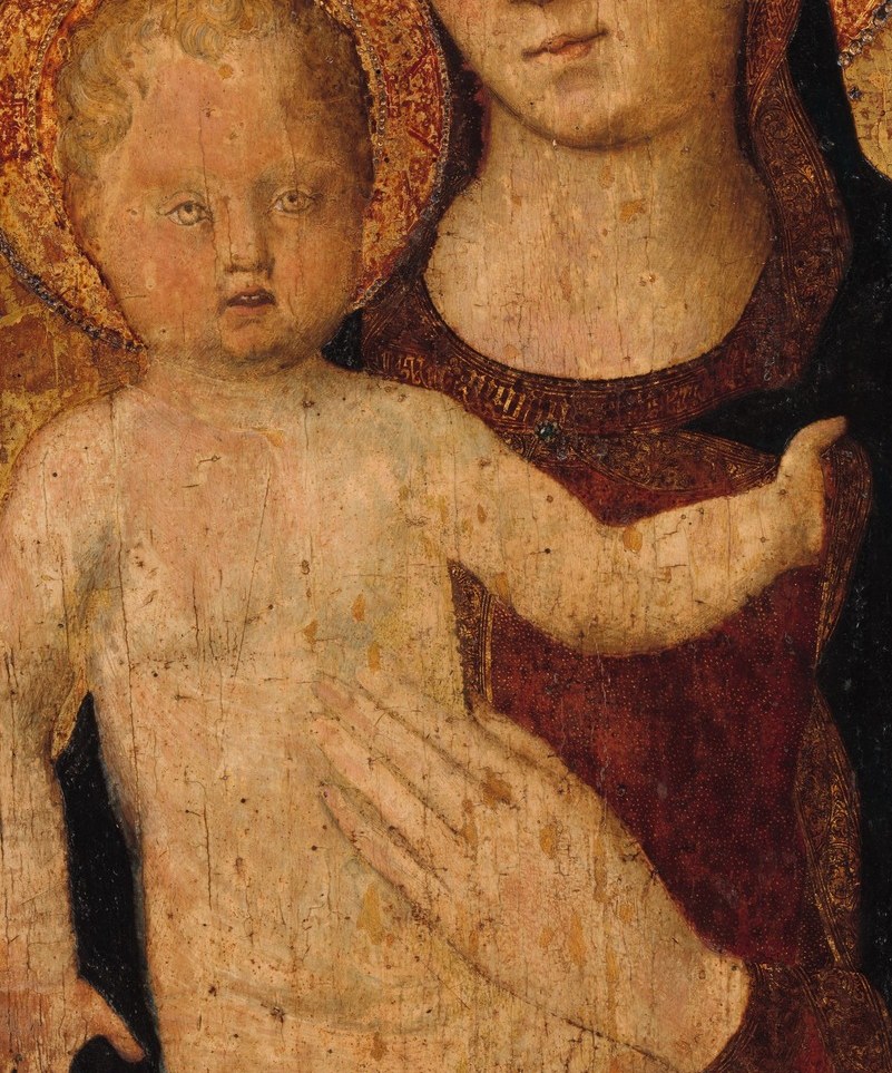 So he gave the holy child the body of a real, unclothed infant.