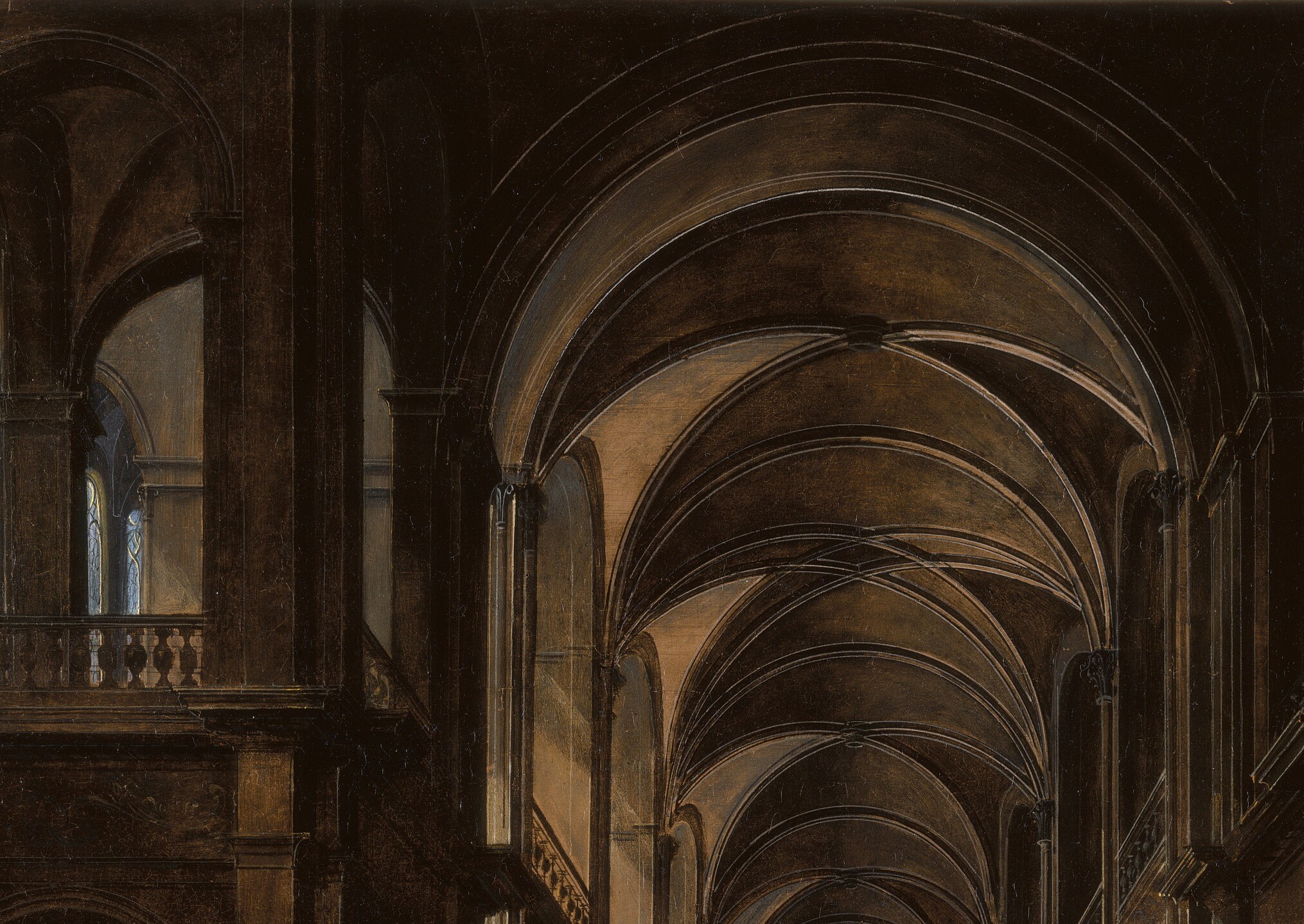 Notice how light dramatically defines the vaulted ceiling.