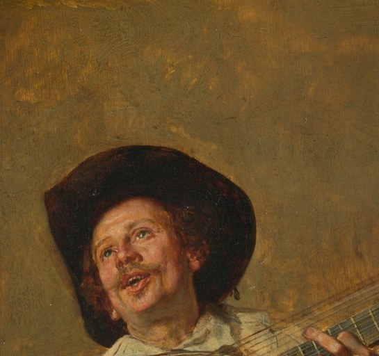 A French soldier, lost in music.