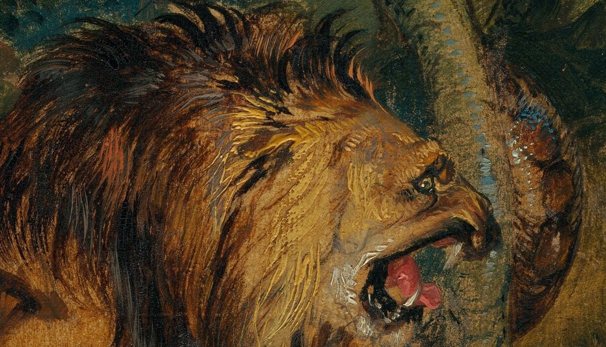 The painter, Sir Edwin Landseer, was famous for animal scenes.