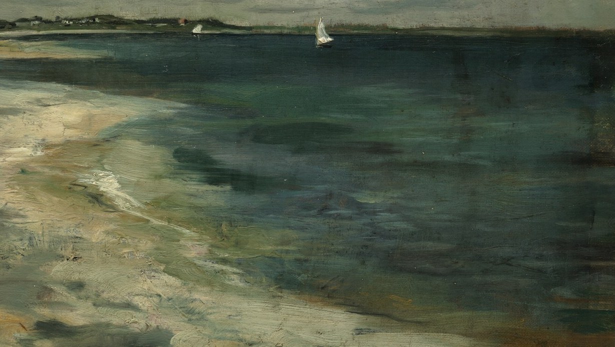 Notice the thick paint, suggesting movement in the water.