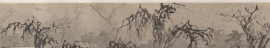 The negative space between branches against the pale ground of the paper reads as frozen air; the openwork pattern is a deliberate compositional argument that emptiness is itself a subject.