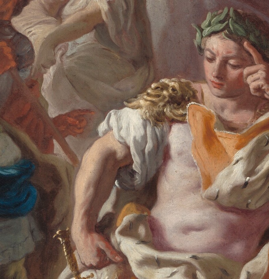 He imagined Alexander the Great rejecting false praise.
