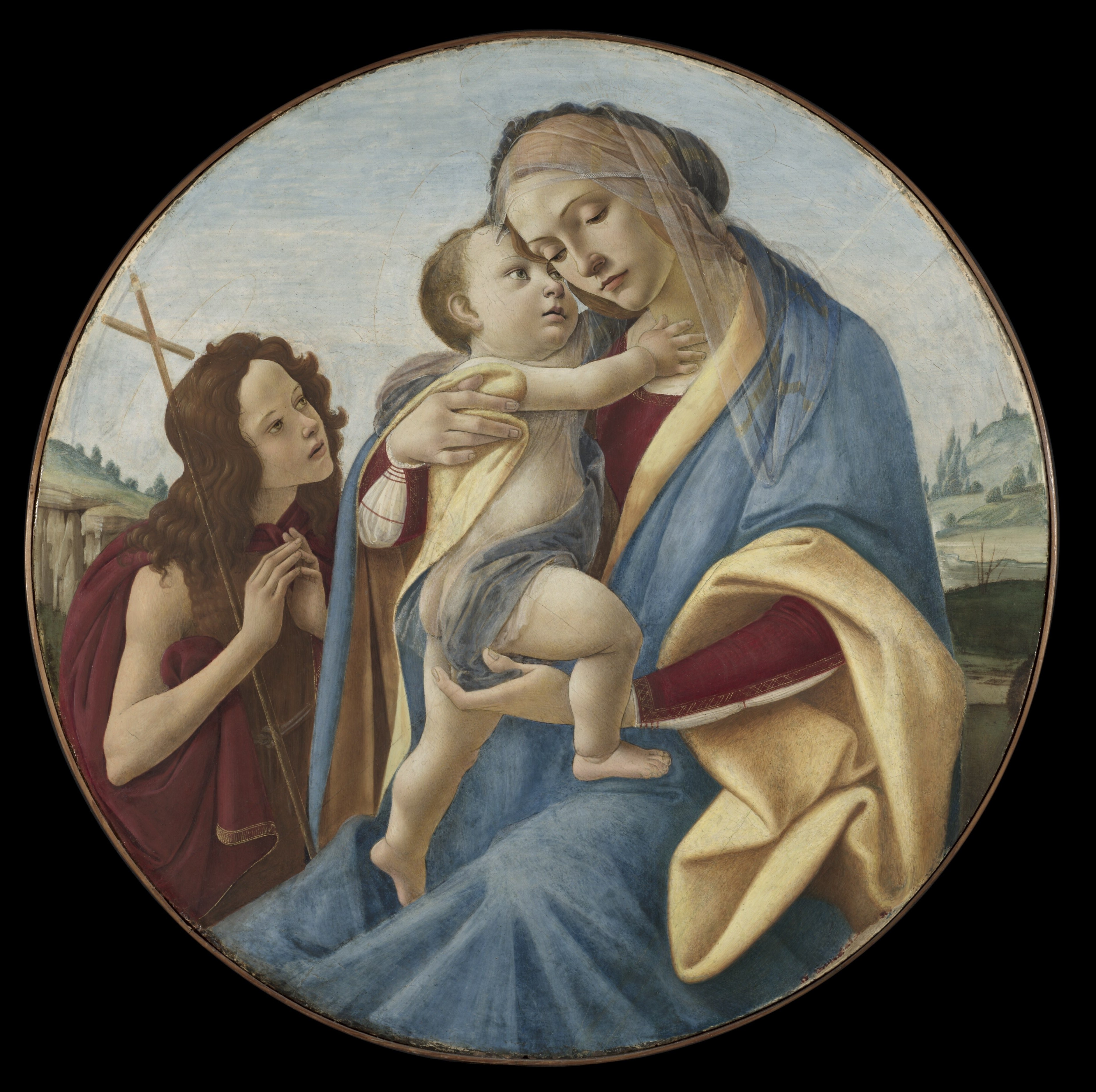 The tondo (round) format was a Florentine domestic devotional convention , its circularity implies eternity and was designed for private home chapels, not altars.