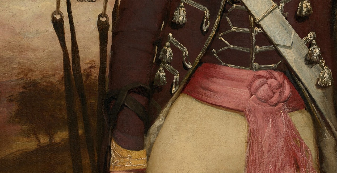 But the silk sash, pink and unexpected, shows a person who chose it.