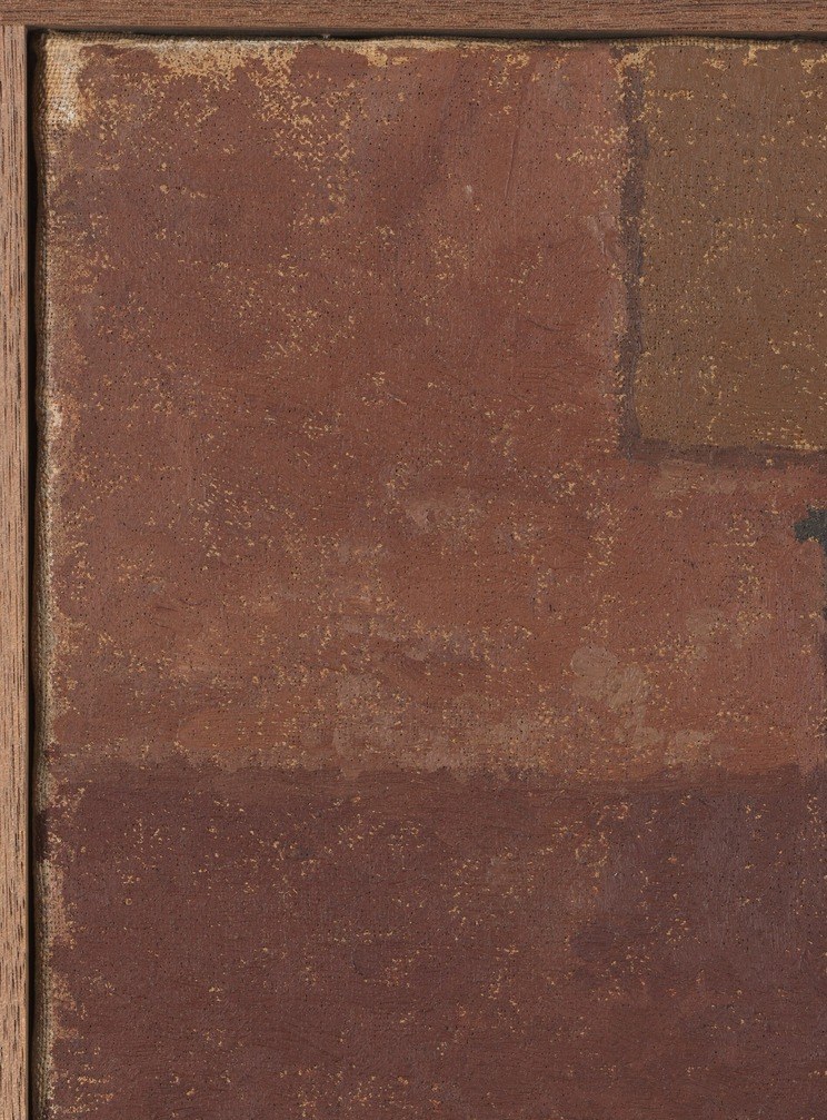 Her muted, earthy palette defines forms with subtle shifts in hue.